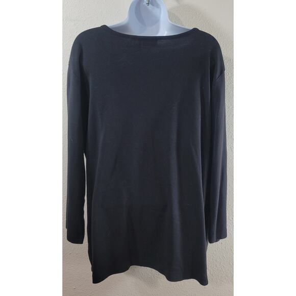 Nicole Miller Black White Red Graphic Passion For Fashion Top 2X Lightweight - Picture 2 of 7